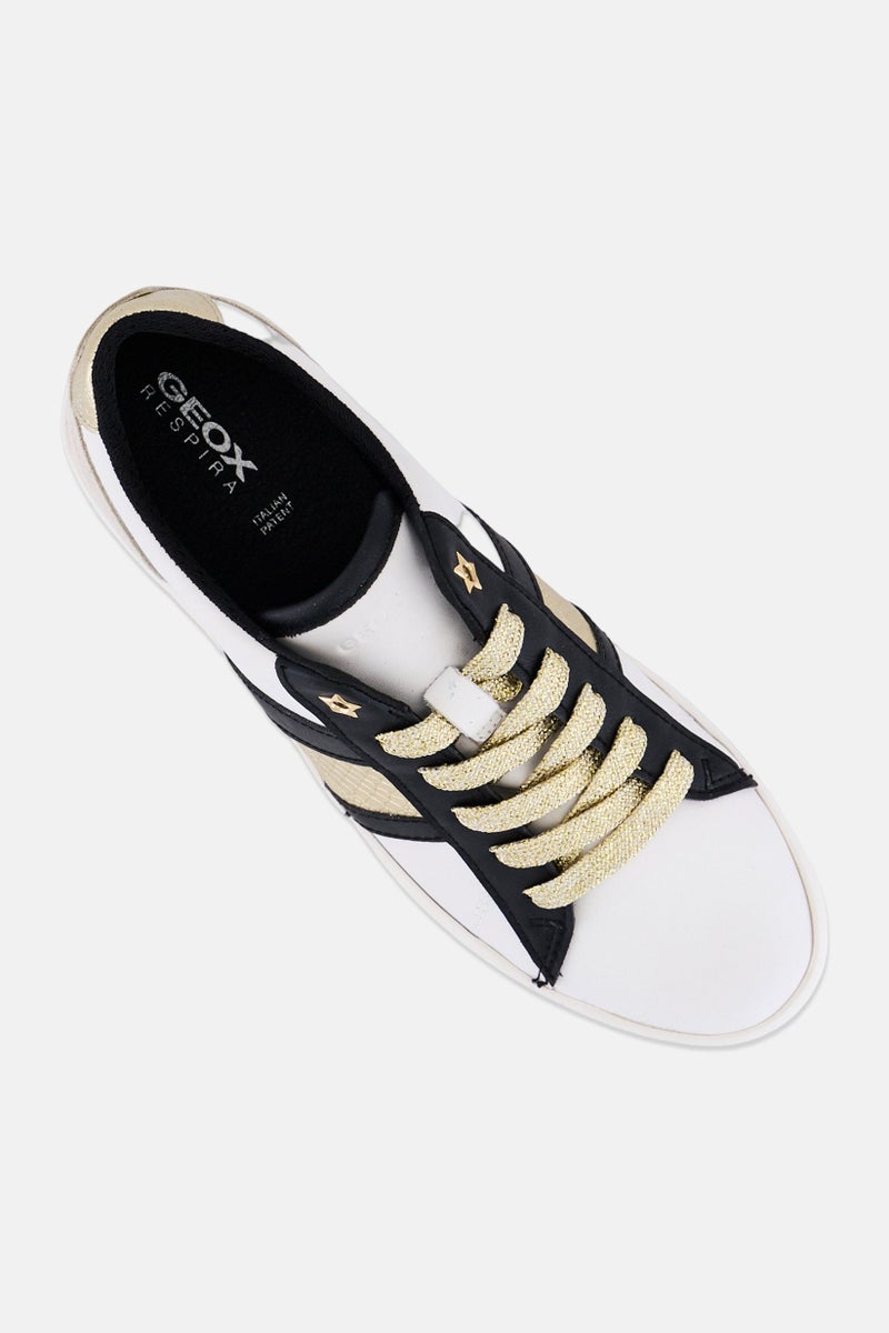 GEOX Women Blomiee Lace Up Leather Sneakers, White - Image 4